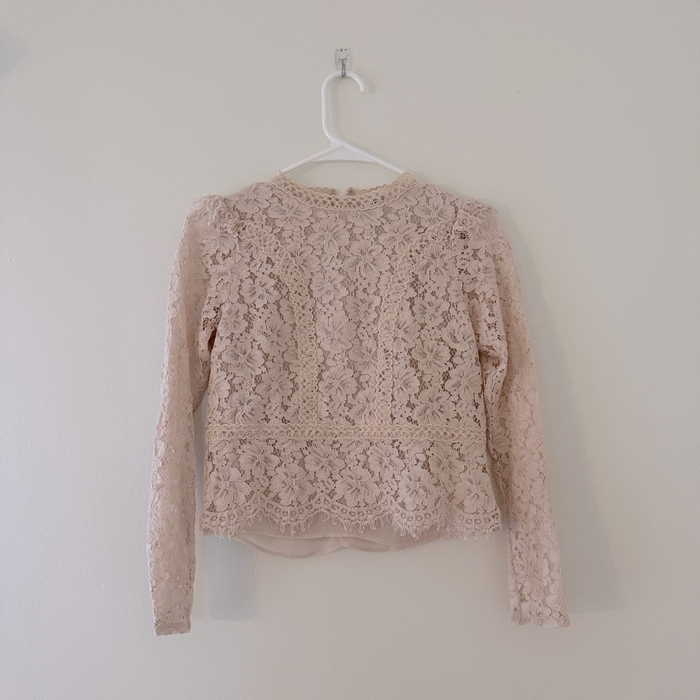 Express Long Sleeve Lace Shirt Size XXS